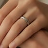 4mm Bague alliance dome argent minimaliste homme femme