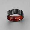 Bague alliance en fibre de carbone et bois massif – Élégance naturelle et contemporaine