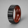 Bague alliance en fibre de carbone et bois massif – Élégance naturelle et contemporaine