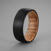 Bague personnalisee homme dome tungstene brosse