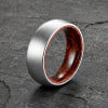 Bague personnalisee homme dome tungstene brosse