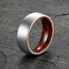 Bague personnalisee homme dome tungstene brosse