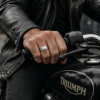 M Bague personnalisee homme dome tungstene brosse