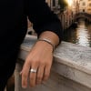 Bague personnalisee homme dome tungstene brosse