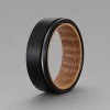 Bague Alliance Tungstène Rainuré & Bois Massif 8 mm