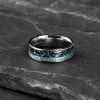 6mm Bague mariage personnalisable titane turquoise a graver