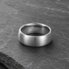 N Bague personnalisee dome tungstene homme noir brosse