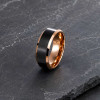 Bague homme anneau noir tungstene mat brosse a agraver