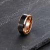 Bague homme anneau noir tungstene mat brosse a agraver