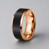 Bague homme anneau noir tungstene mat brosse a agraver