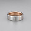 Bague alliance tungstene brossé zirconium