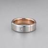 Bague alliance tungstene brossé zirconium