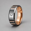 Bague alliance tungstene brossé zirconium