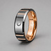 Bague alliance tungstene brossé zirconium