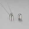 B Pendentif personnalise homme collier Acier capsule ecrin croix a graver personnaliser