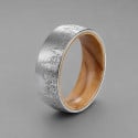 Bague Alliance Tungstène & Bois d'Olivier massif 8 mm