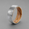 Bague Alliance Tungstène & Bois d'Olivier massif 8 mm