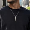 Gepersonaliseerde mannen stalen staaf zwart Romeins cijfer hanger ketting gepersonaliseerd