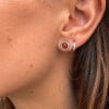 Boucles d'oreilles clous argent onyx rouge homme femme