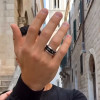 6mm Bague personnalisee titane anneau noir fibre de carbonne gravure personnalisee
