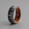 N Bague Alliance Tungstène & Bois d'Olivier massif 8 mm