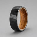 Bague Alliance Tungstène Noir & Bois de Chêne 8 mm