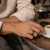 Bague tungstene homme brosse rainure rouage a graver