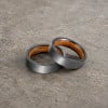 Bague Alliance Tungstène Noir & Bois de Chêne 6 mm