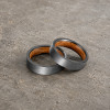 Bague Alliance Tungstène Noir & Bois de Chêne 6 mm