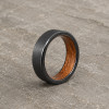 Bague Alliance Tungstène Noir & Bois de Chêne 6 mm