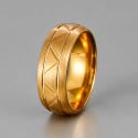 Bague homme personnalisee multi rainure tungstene brosse dome