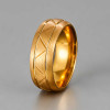 Bague homme personnalisee multi rainure tungstene brosse dome