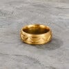 Bague homme personnalisee multi rainure tungstene brosse dome