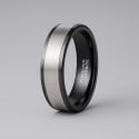 Bague homme anneau tungstene noir ligne brosse personnalisable