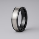 1 Bague homme anneau tungstene noir ligne brosse personnalisable