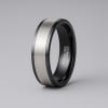 1 Bague homme anneau tungstene noir ligne brosse personnalisable