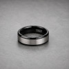 1 Bague homme anneau tungstene noir ligne brosse personnalisable