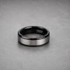 1 Bague homme anneau tungstene noir ligne brosse personnalisable