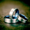 Bague mariage tungstene brossé personnalisable