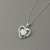Colgante cadena plata corazón ópalo circonio