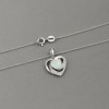 Colgante cadena plata corazón ópalo circonio