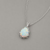 Pendentif collier argent rhodie goutte eau opale