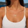 Pendentif chaine argent rhodie opale zirconium
