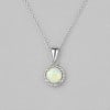 Pendentif chaine argent rhodie opale zirconium