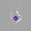 Pendentif collier coeur argent zirconium