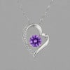 Pendentif collier coeur argent zirconium