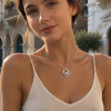 Pendentif collier coeur argent zirconium