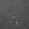 Pendentif collier argent rhodie infini croix