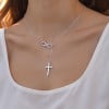 Pendentif collier argent rhodie infini croix