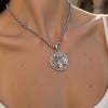 Pendentif argent 925 rond arbre de vie medaillon celtique